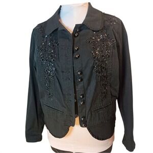 Venezia‎ beaded black coat SKUW104